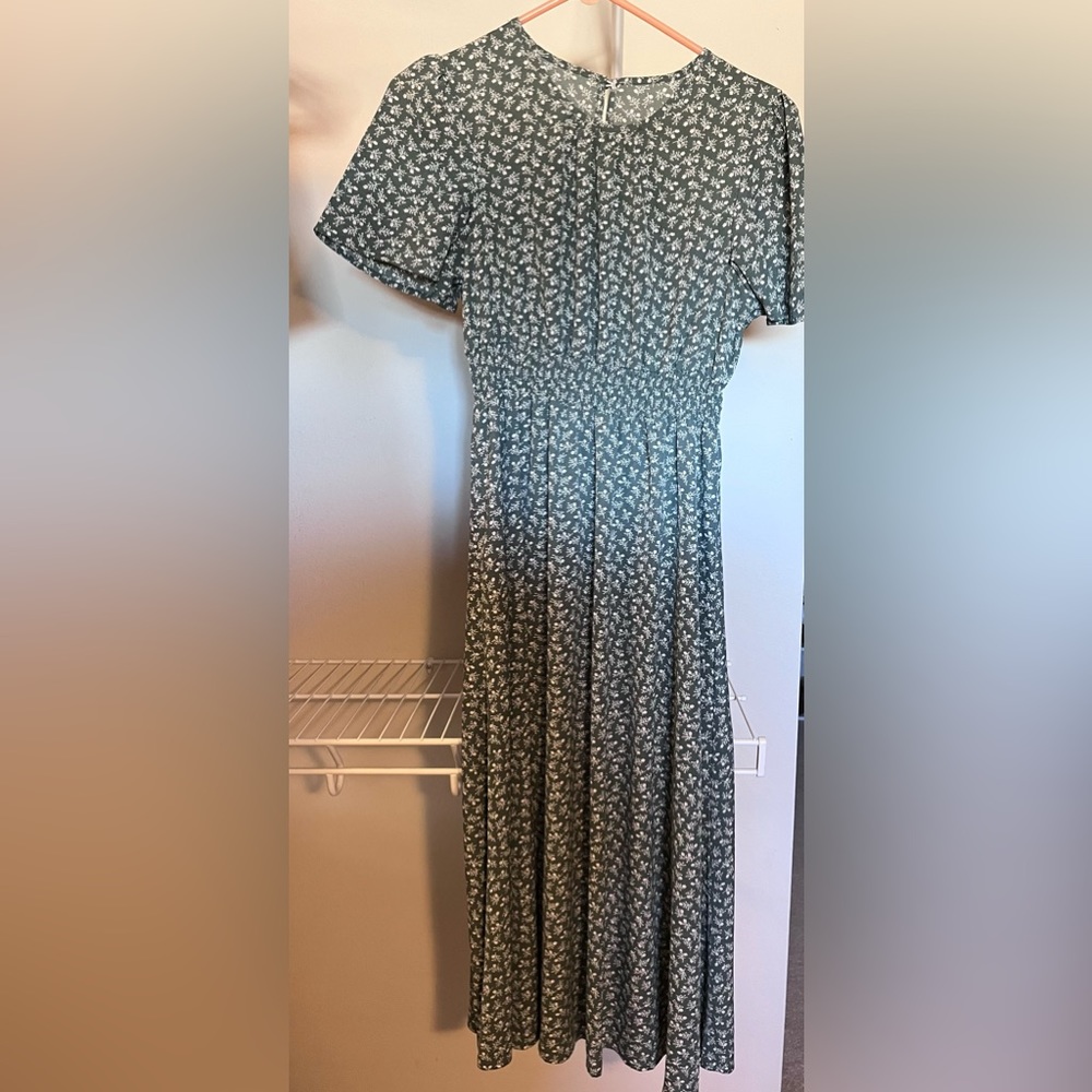 Green floral dress